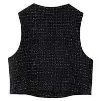 HXAO 2024 Woman Short Sets Fashion Woman 2024 Tweed Vest Short Shorts Suits Elegant Female Sets Short Sets Two Pieces Set - Image 4