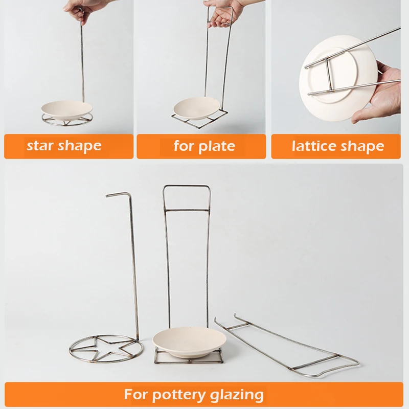 Durable Stainless Steel Pottery Clay Dip Glaze Rack Sculpture Dipping Tong Ceramics Tool Colour&ampGlaze Finishing Glazing Tools |