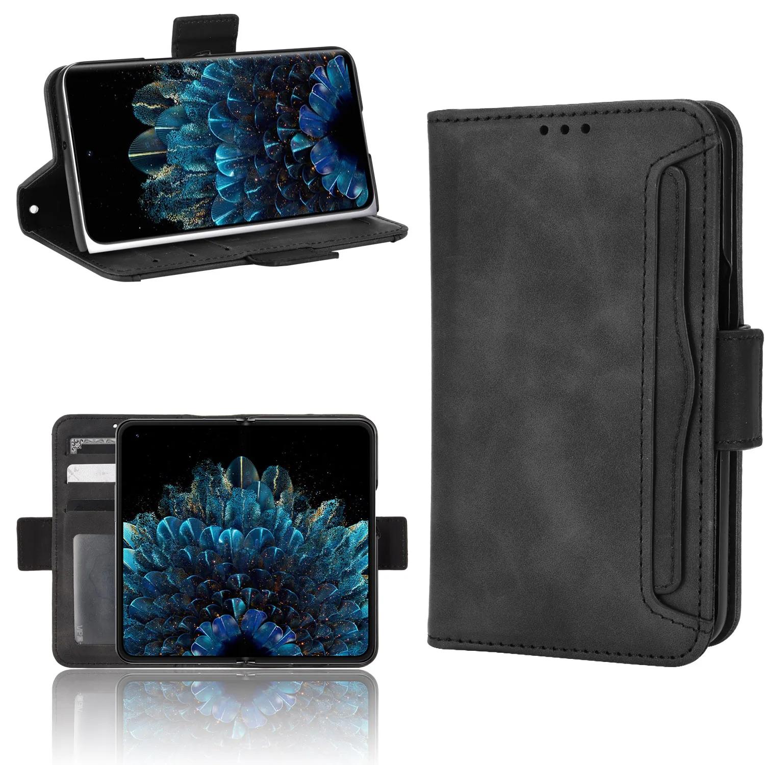 Wallet Leather For OPPO Find N Case Magnetic Book Stand Flip Card Protection Cover oppo flip cover