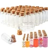 Lovely Small Bottle Tiny Clear Empty Wishing Glass Message Vial With Cork Stopper mini Containers 1