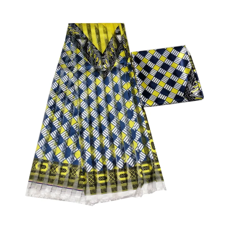 Il Più Nuovo!!!! Tessuto Di Raso Slik Africano Per Abito, Tessuto Di Organza, Materiale Di Seta, Vendita Calda 6 Yarde. (Op-08-34