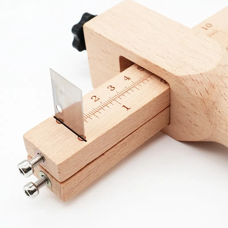 Wooden Leather Strap Cutter leather tool leather working tools craft cutting tool leather cutting tool Adjustable Strip Belt Precise Cutting Tool with 5 Sharp Blades for Leathercraft Handmade DIY Work