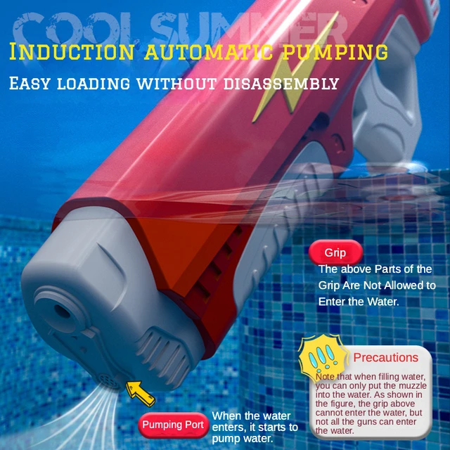 Large Electric Water Gun Toy High Pressure Automatic Water Absorption Continuous Firing Children Outdoor Swimming Pool Party Toy 3