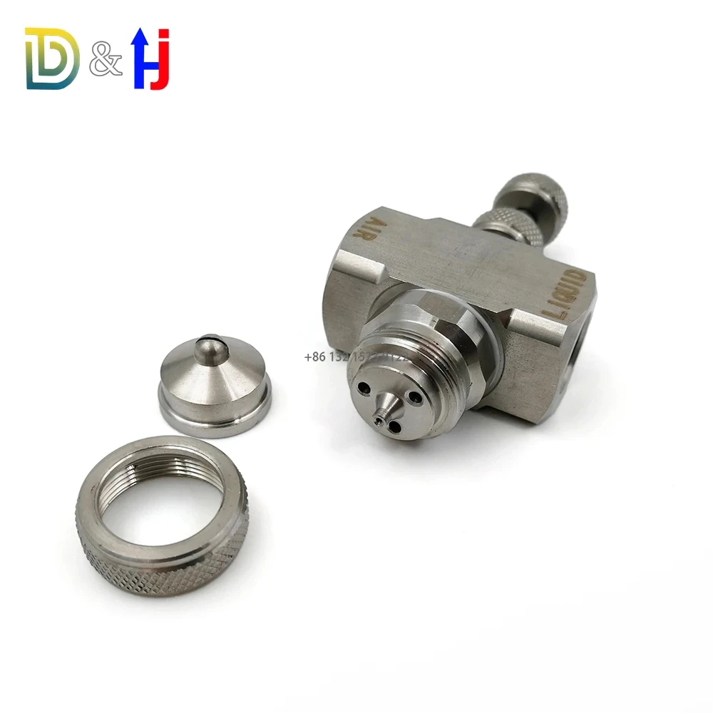 Siphon Pressure Air Atomizing Fog Jet Nozzle Adjustable Fine Mist Sprayer Two-Fluid Gas-water Mixing Spray Head 1/4" spray nozzle atomizing sprayer