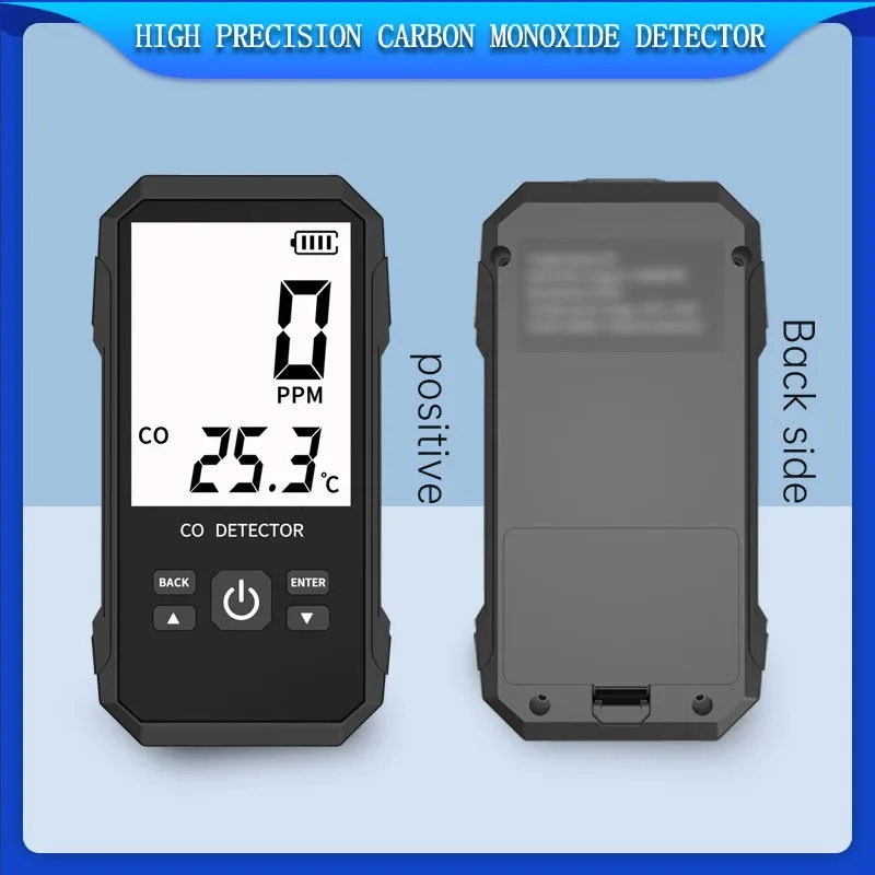 Maxgeek CO 감지기 일산화탄소 측정기, 블랙 화이트, 대형 컬러 스크린 및 사운드 알람, 1000PPM, 6 년 수명