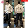 American Letter Print T-shirt Men Autumn 2025 New 100% Cotton Long sleeve Loose Casual Gym Workout Shirt Y2k Top mens clothing