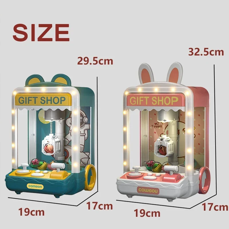 Cartoon Automatic Doll Claw Machine Doll Machine Kids Operated Play Game Clip Doll Toys Mini Claw Catch Toy Crane Machines Gift 5