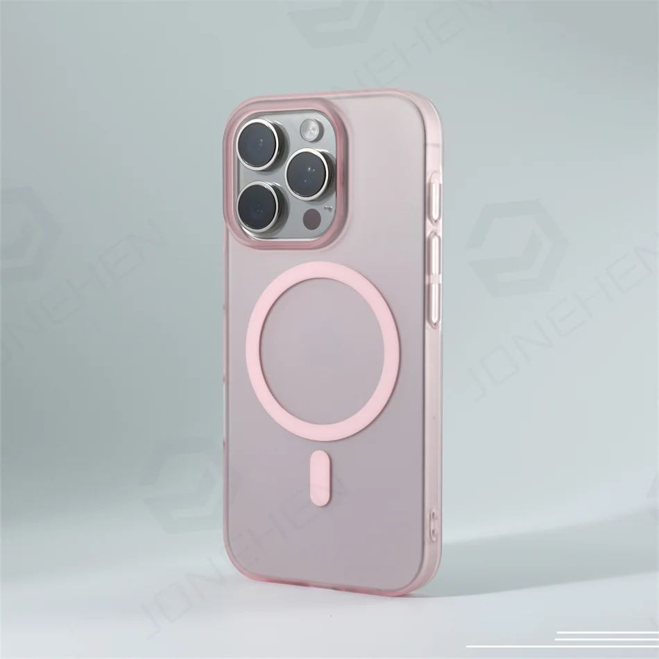 Desert Gold Matte Clear Ultra Thin Magnetic Wireless Charging Case
