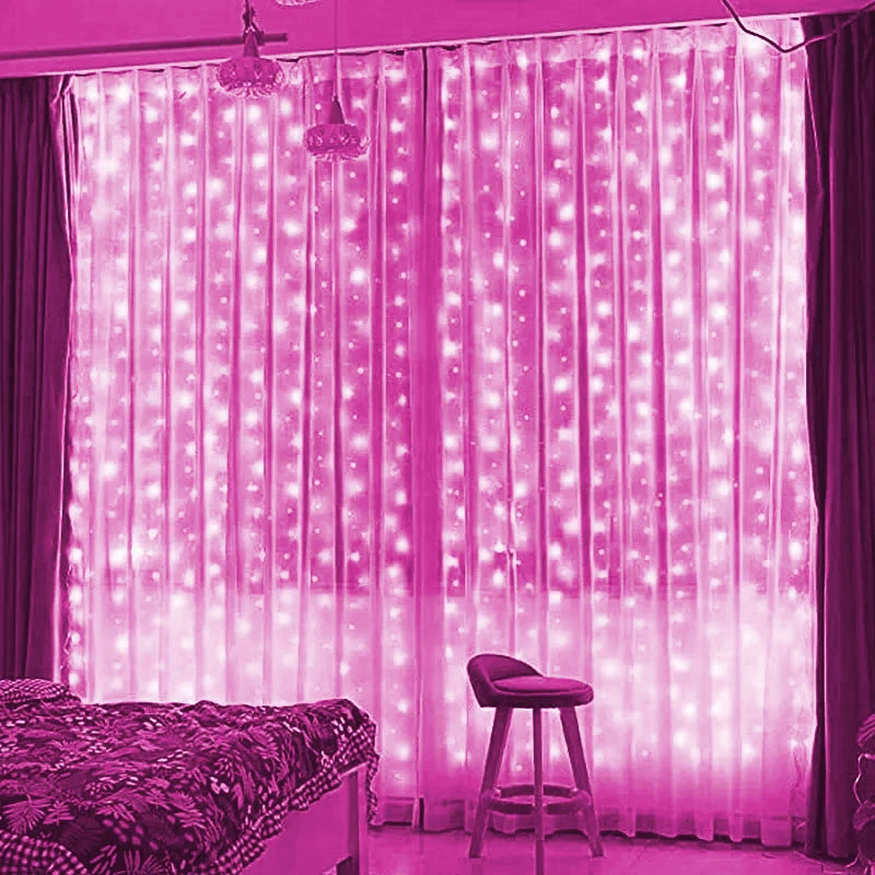 Christmas Decoration for Home 2024 LED USB Power Curtain Fairy String Light with Remote Xmas Party Pendant New Year 2025 Navidad