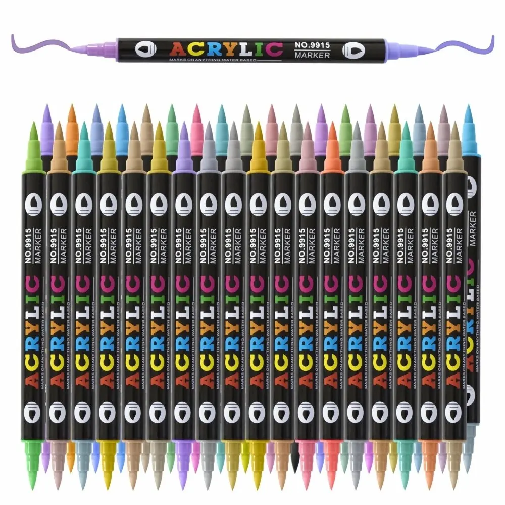Acrylic Marker Pen Double Headed Different Color Acrylic Marker Pen Color Art Graffiti Pen Waterproof Opaque Water-Based Soft Headed Pen, Acrylic Paint Markers, Pen Marker, Color Marker Pens, Paint Marker Pen, Markers Pen, Marker Pens, Marker Pen, Art Marker Pens, Art Markers, Paint Marker Pens