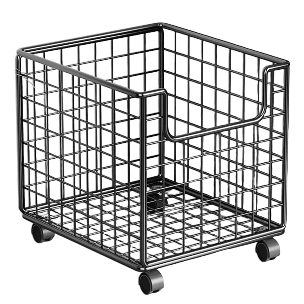 Laundry Basket Hamper with Wheels Rolling Cart Mobile Fruit Vegetable Basket Stand for Living Room Bathroom Closet Or Bedroom