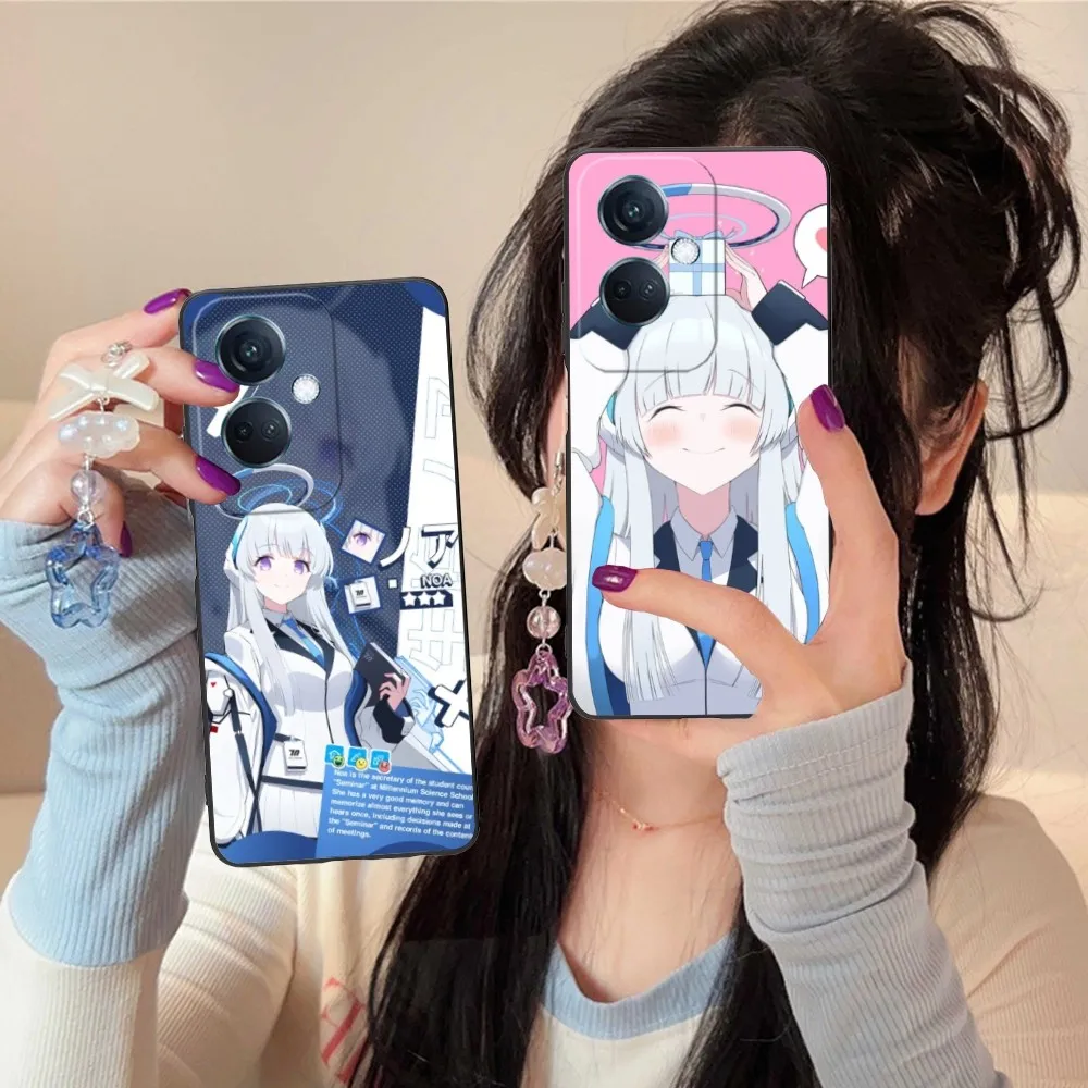 Blue Archive Ushio Mobile Phone Case For Oppo Find X5 X3 X2 A93 Reno 8 7 Pro A74 A72 A53 Black Soft Phone Cover Funda