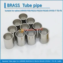 

10X Pcs RF Connector Squeeze Tube pipe For LMR400 RG8 RG213 RG214 RG165 SYV50-7 7D-FB Cable Straight Nickel Plated