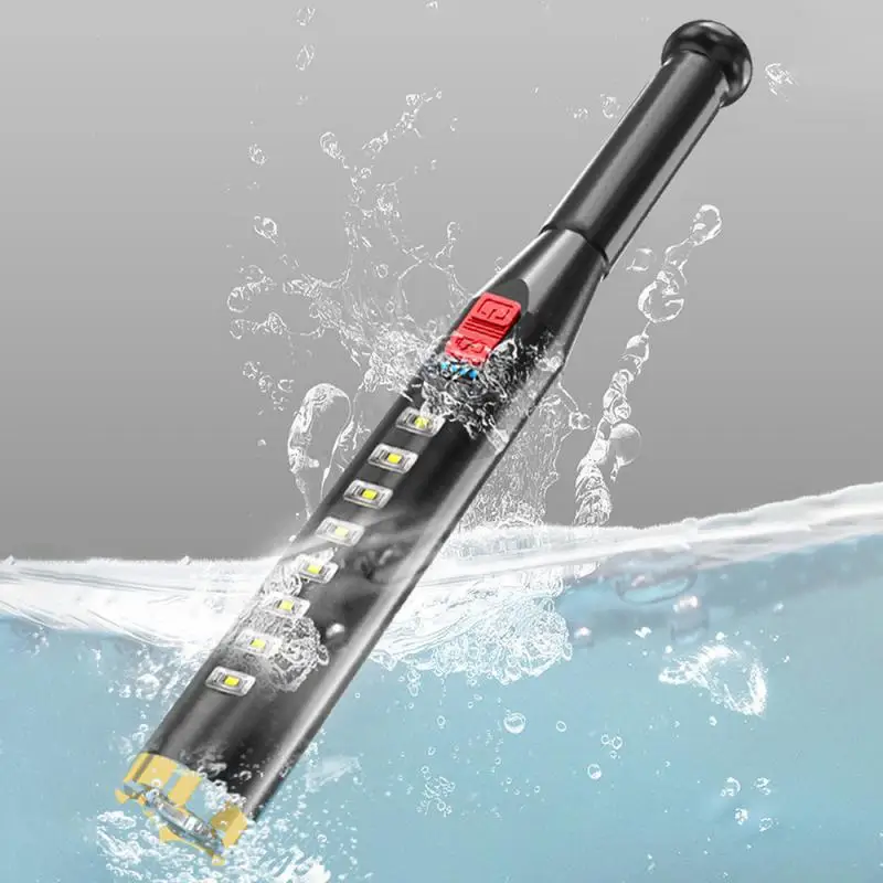 

Baseball Bat Self Defense LED Flashlight USB Rechargeable Waterproof Strong Security Anti Riot Equipment Lamp