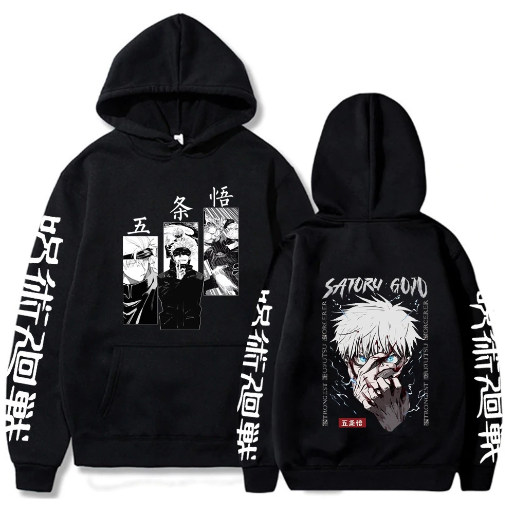 

Anime Y2K Hoodies Jujutsu Kaisen Sweatshirts Satoru Gojo Print Sweatshirt Itadori Oversized Hoodie Unisex Streetwear Pullover
