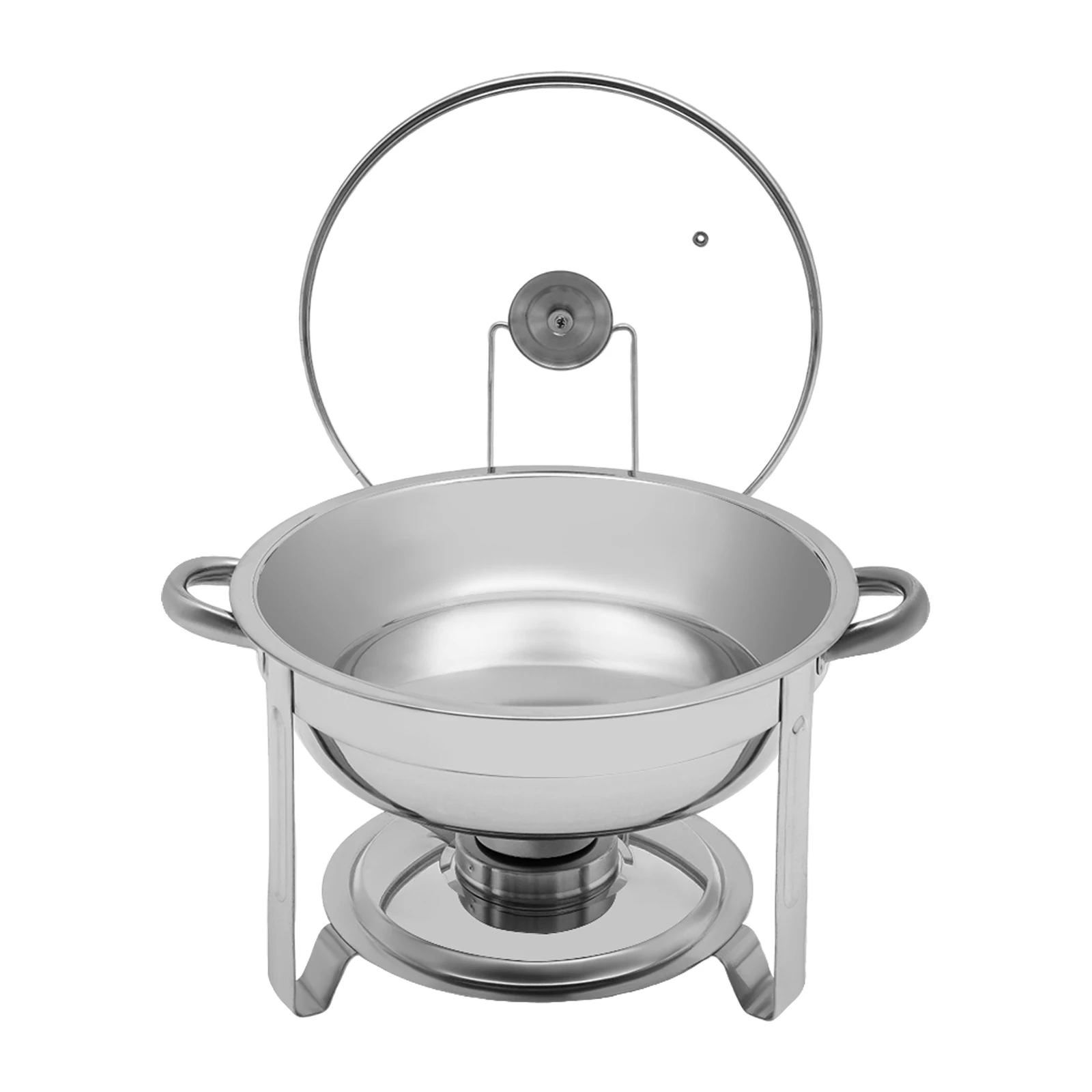 5L Edelstahlfarbener kreisförmiger Speiseherd, runde Chafers- und Buffetwärmer-Sets aus Edelstahl für Restaurants, Cafeterias – Detail 11