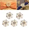 DIY 10pcs/set Flower Rhinestones Buttons Pearl button wedding decoration Diy Alloy  Cryustal Bow Accessories 4