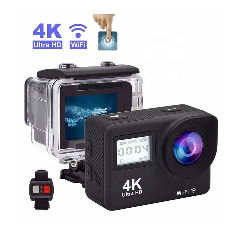 

HD 4K Action Cam Digital Camera Action & Sports Camera Go Pro 12MP with Remote Control 2 Displays Waterproof Camera CE FCC ROHS