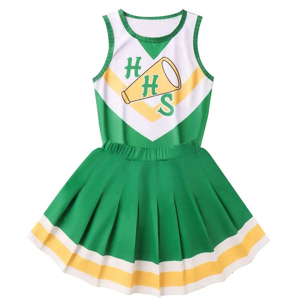 

Adult Kids Stranger COS Things Season 4 Hawkins High School Cheerleading Cosplay Costume Halloween Carnival Suit