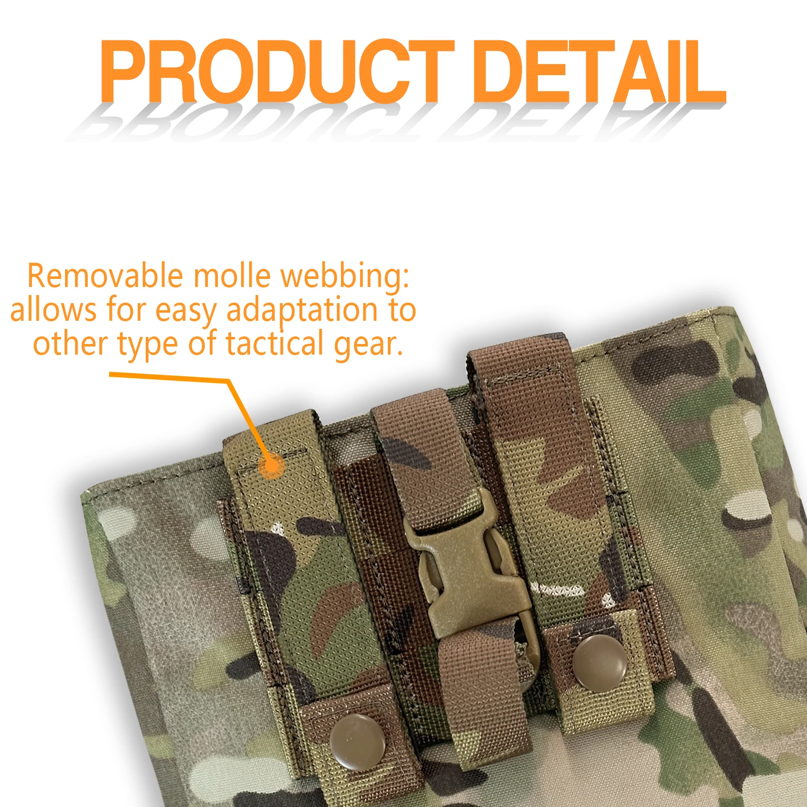 UNINOTAC 500D Nylon Outdoor-Tasche, faltbar, für Airsoft, Jagd, Recycling, Molle-Gurtband, zusätzliche Aufbewahrung für Outdoor-Tasche – Detail 9
