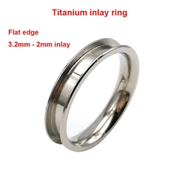 Elegant 6mm Titanium Wave Channel Inlay Blanks - Unique Handmade Jewelry - 8 (3.2mm Flat Titanium)