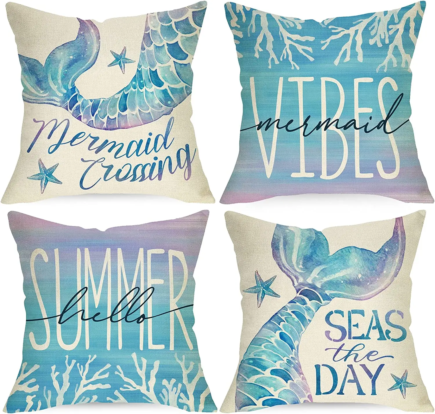 

Set of 2 Throw Pillow Covers Vintage Wood Grain Floral Butterfly Cotton linen Throw Pillows Decorative Boho Cushion
