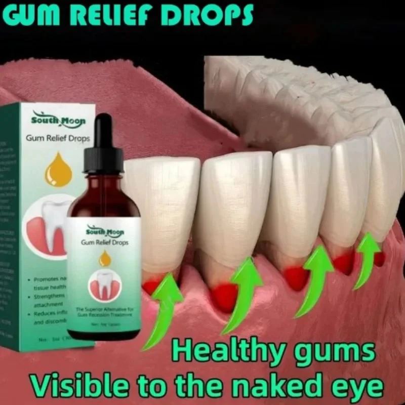 Gum Repair Drops Relieve Receding Gingival Swelling Gum Cleaning Care Oral Periodontal Hygiene Remove Yellow Tartar