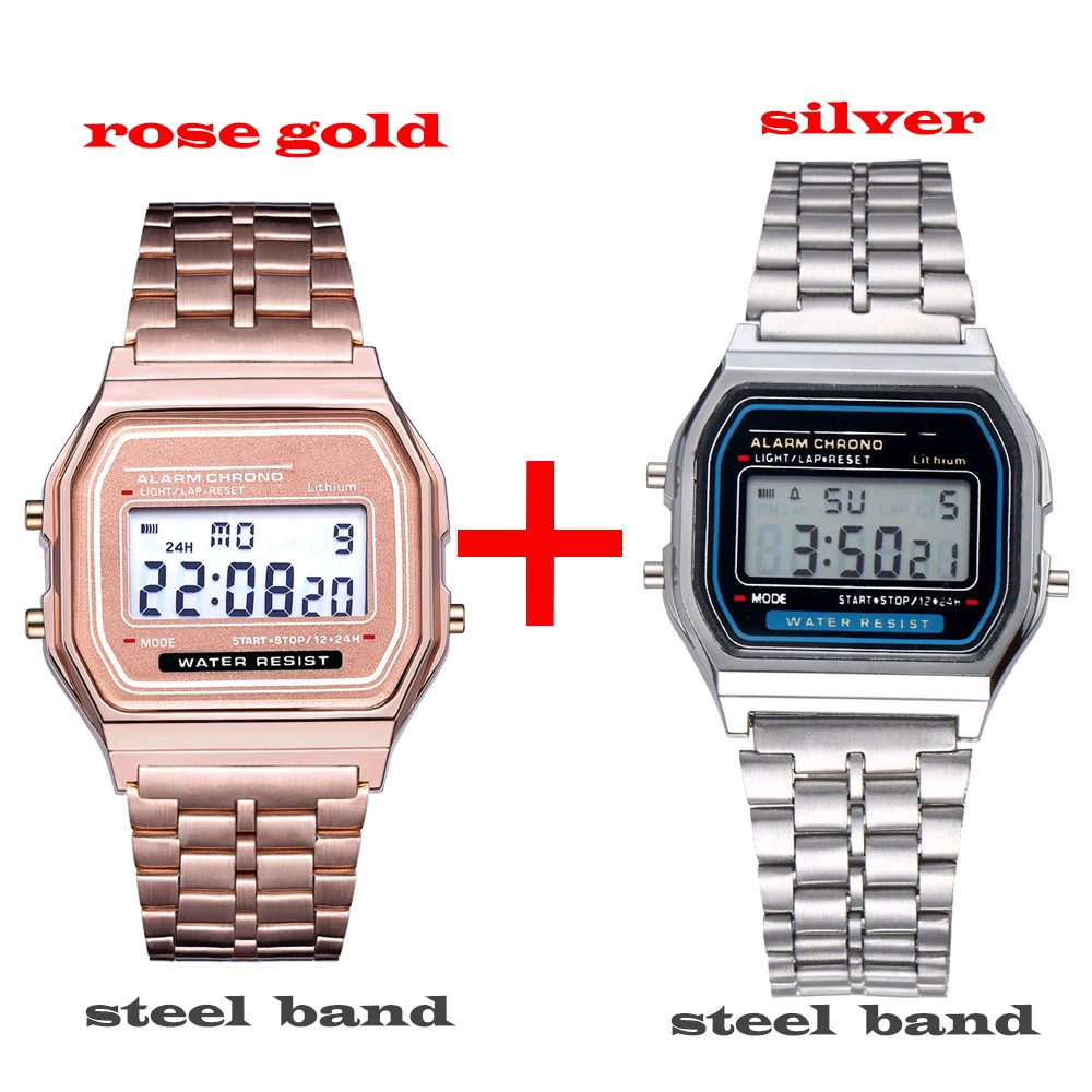 2 قطع الأزياء الرقمية الرجال الساعات الذهب الفاخرة...