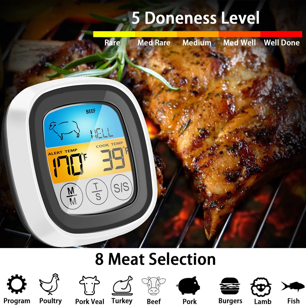 Digital Kitchen Thermometer Oven Temperature Heat Meter Kitchen Stainless  Meat Termometrs Sensor Probe for Cookware BBQ Grill - AliExpress