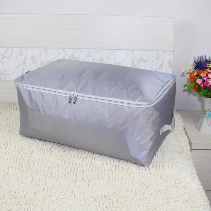 Simple Solid Color Oxford Fabric Quilt Storage Bag Household Moisture-proof Clothing Organize Bag Travel Luggage Packaging
