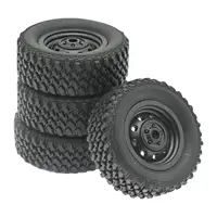 4x RC Wheels and Tires Set RC Upgrade Part Rubber Tires Set RC Tires with Wheel Rim for MN82 MN78 1/12 RC Crawler Car Trucks 2
