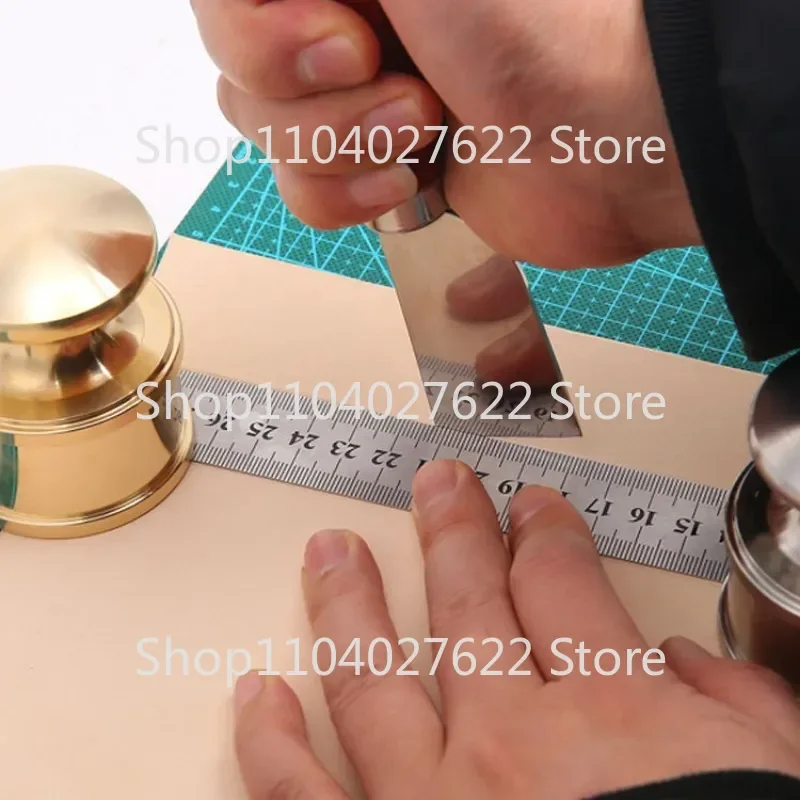 1pc Leather Hand Pressed Town Pure Copper Stainless Steel Solid Brass 1kg Heavy Duty Craft Skinned Carving Tool Pressing DIY