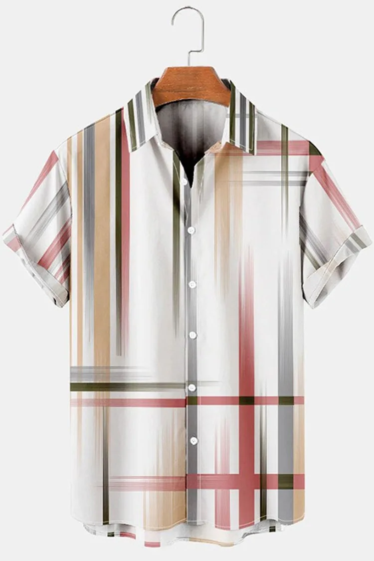 

Новая летняя мужская рубашка, простая, модная, персонализированная, креативная, нишевой дизайн, рубашка с коротким рукавом