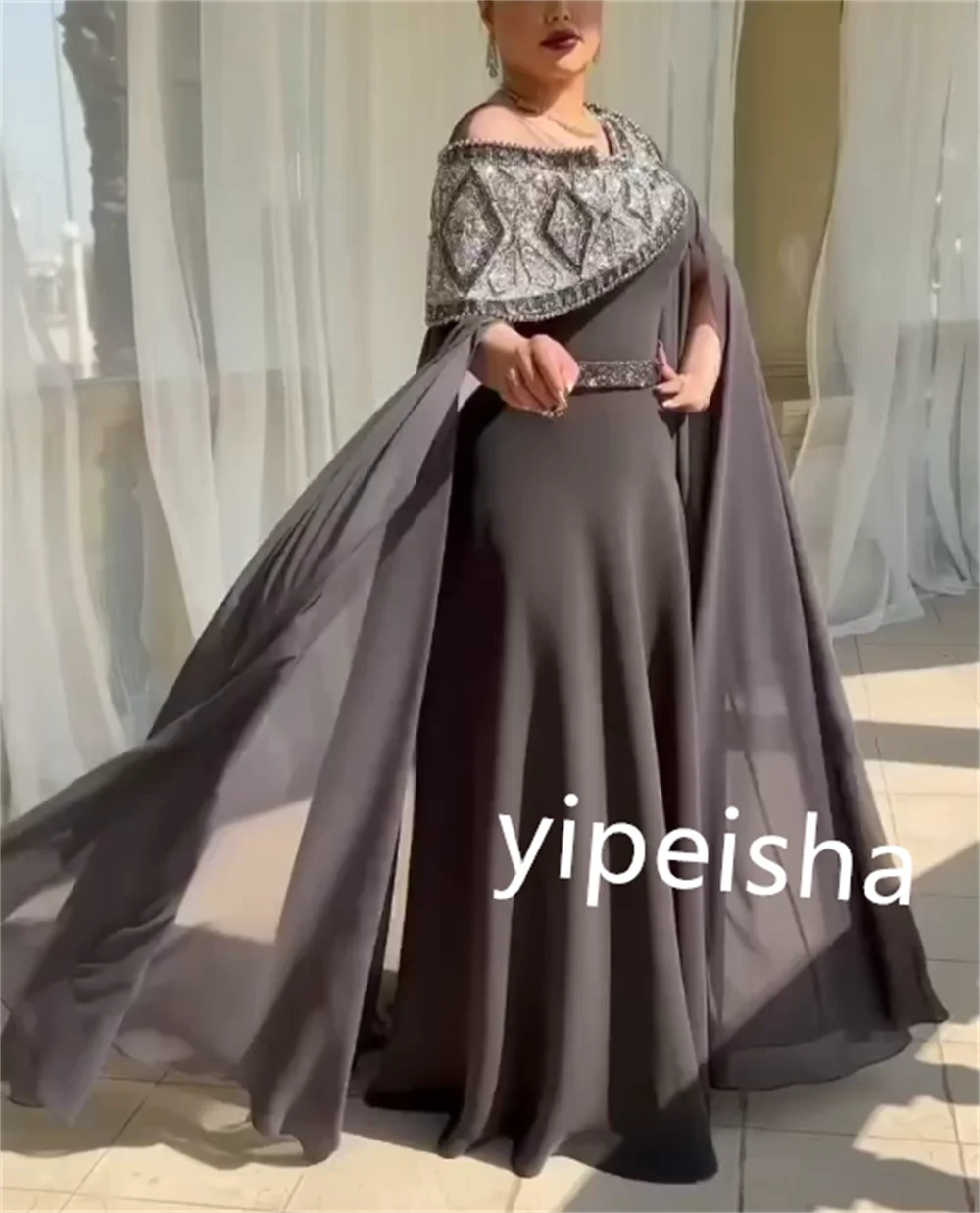 تخصيص الشيفون نمط وشاح حجر الراين ألف خط واحد الكت...