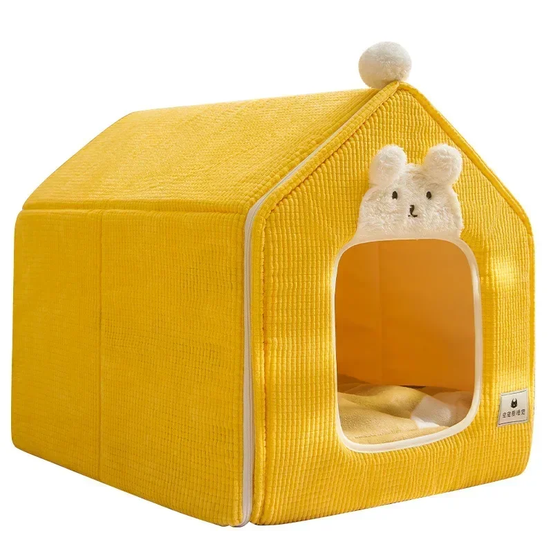 Foldable Dog House Kennel Bed Mat For Small Medium Dogs Cats Winter Warm Cat Bed Nest Pet Products Basket Pets Puppy Cave Sofa images - 6