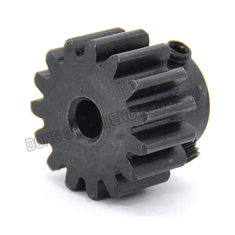 Pignon moteur RC 1.5M 18T avec alésage 12mm, vue détaillée des dents et du trou central.