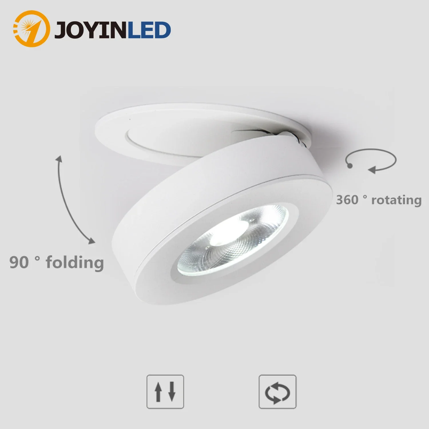 Ultra Thin Led COB Downlight Round Ceiling Recessed Spotlights Black White 360 Degrees Rotatable Function LED Down Lightings