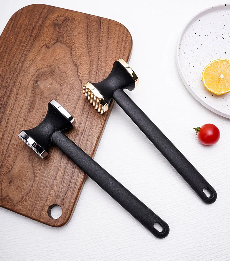 Zinc Alloy Meat Tenderizer Hammer Pork Chop Steak Loose Pounder Needle Dual-Sided Meat Mallet Rubber Grip Handle Kitchen Tool