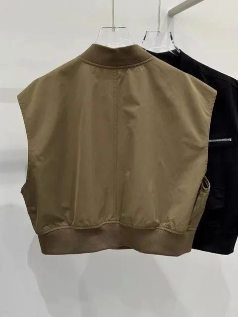 Stylish Chic Casual Zipper Cargo Vest for women, perfect for Spring/Summer 2024