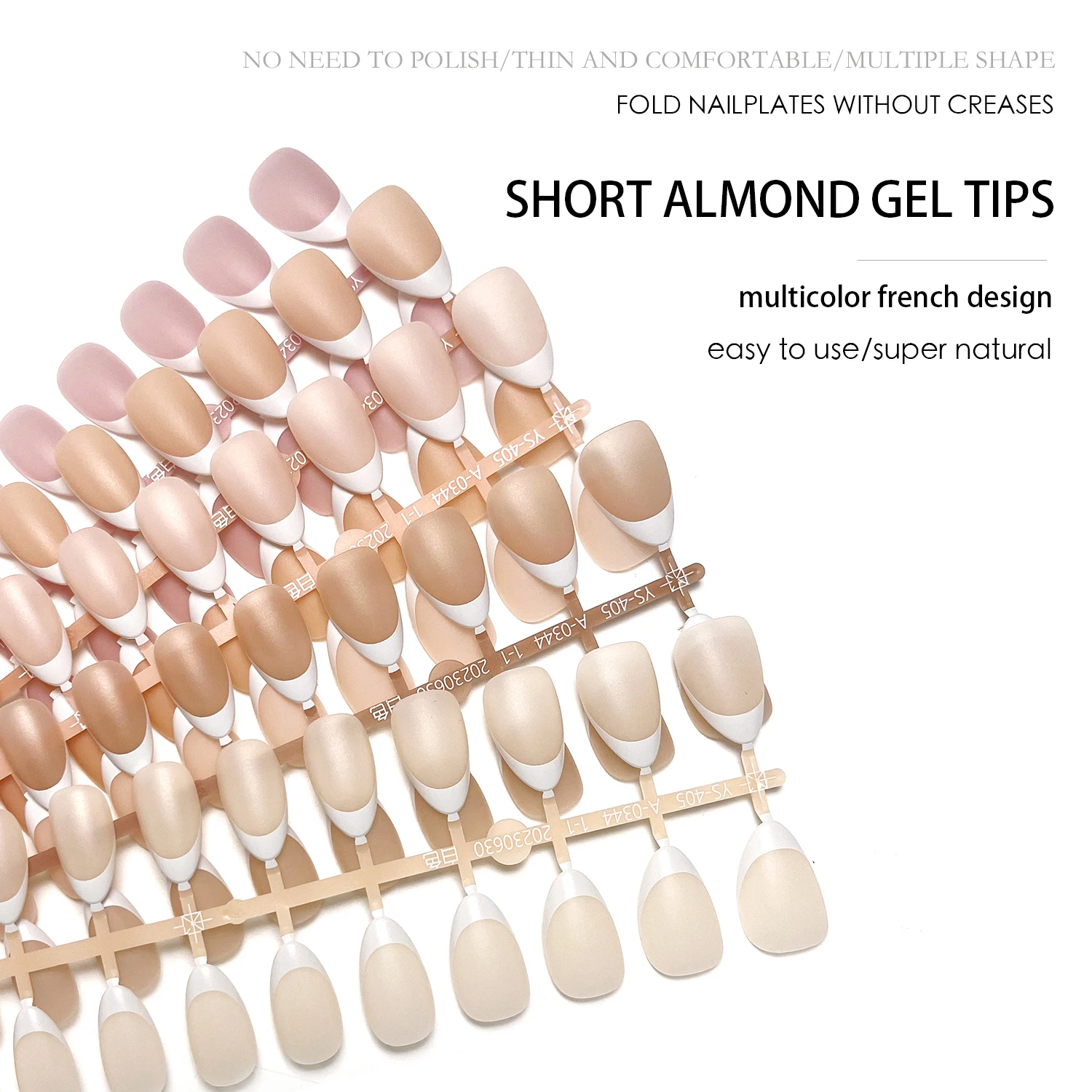 240pcs/box White French Tips Press-on Nails