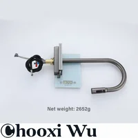 ก๊อกน้ําสแตนเลสแบบดึงออกในครัว ดีไซน์แบบดึงออก พวยกาแรงดันอเนกประสงค์ ระบบควบคุมคู่ร้อนและเย็น 6