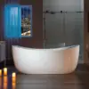 Whirlpool Water Jetted and Air Bubble Freestanding Heated Soaking Combination Bathtub with LED control panel 2