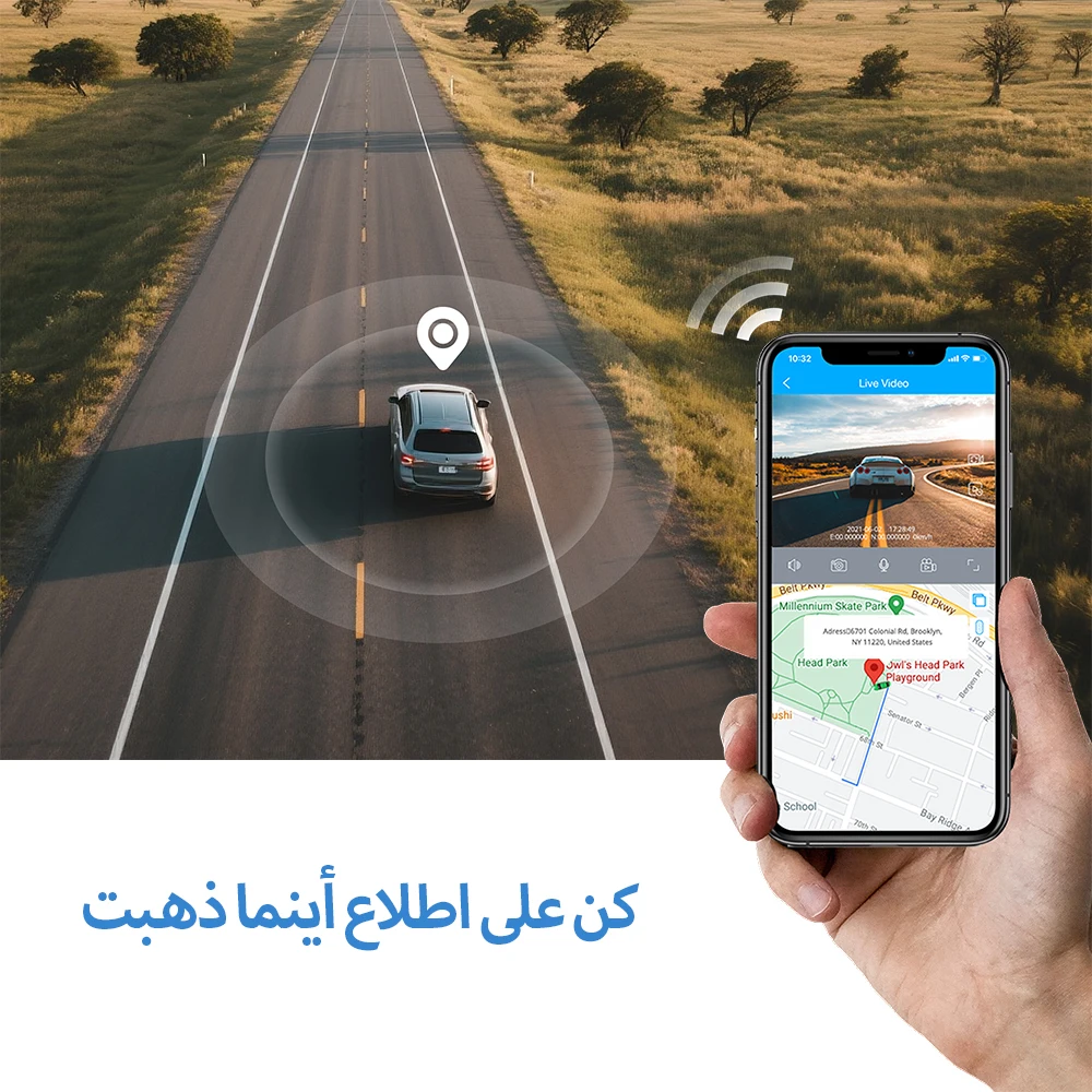 داش كام Jimi JC400P الذكية - بث مباشر 4G وتتبع GPS...