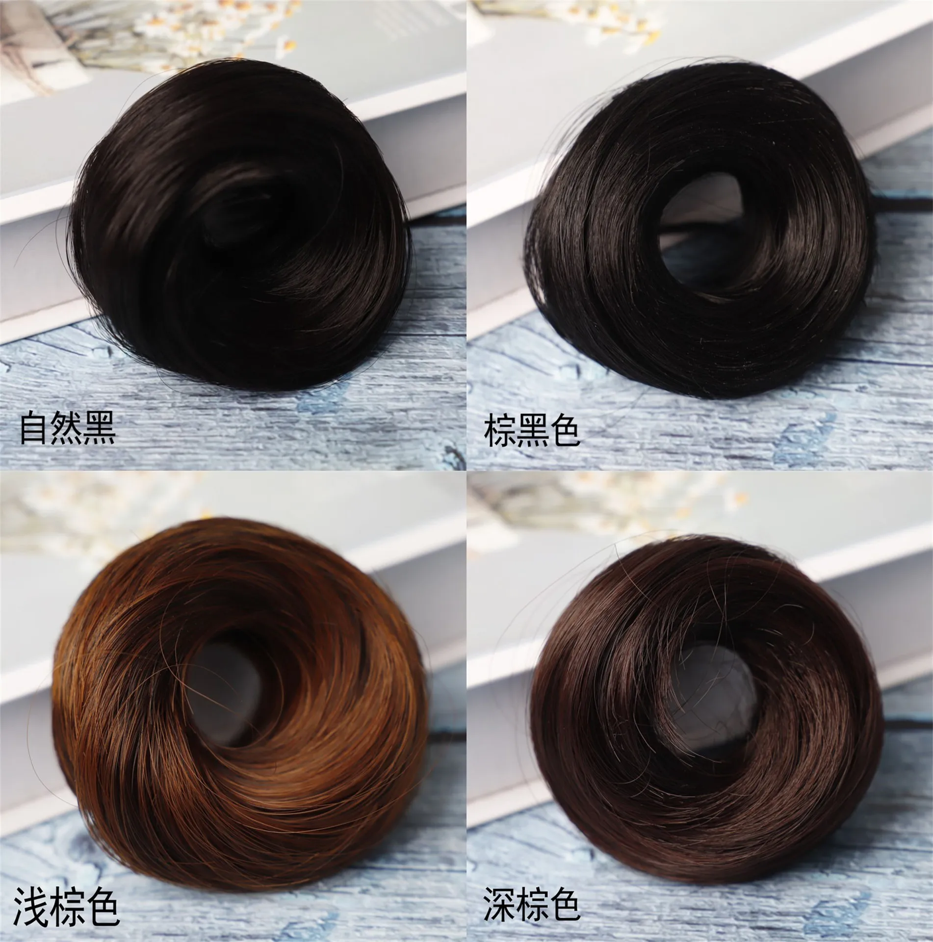 

Wig women's straight hair ring fluffy and cute natural half ball head chemical fiber ball head wig wholesale