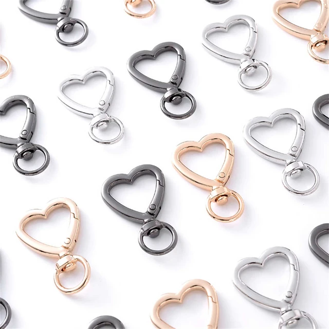 5pc 21/25mm Heart Key Ring Clip for DIY Jewelry Carabiner Keychain