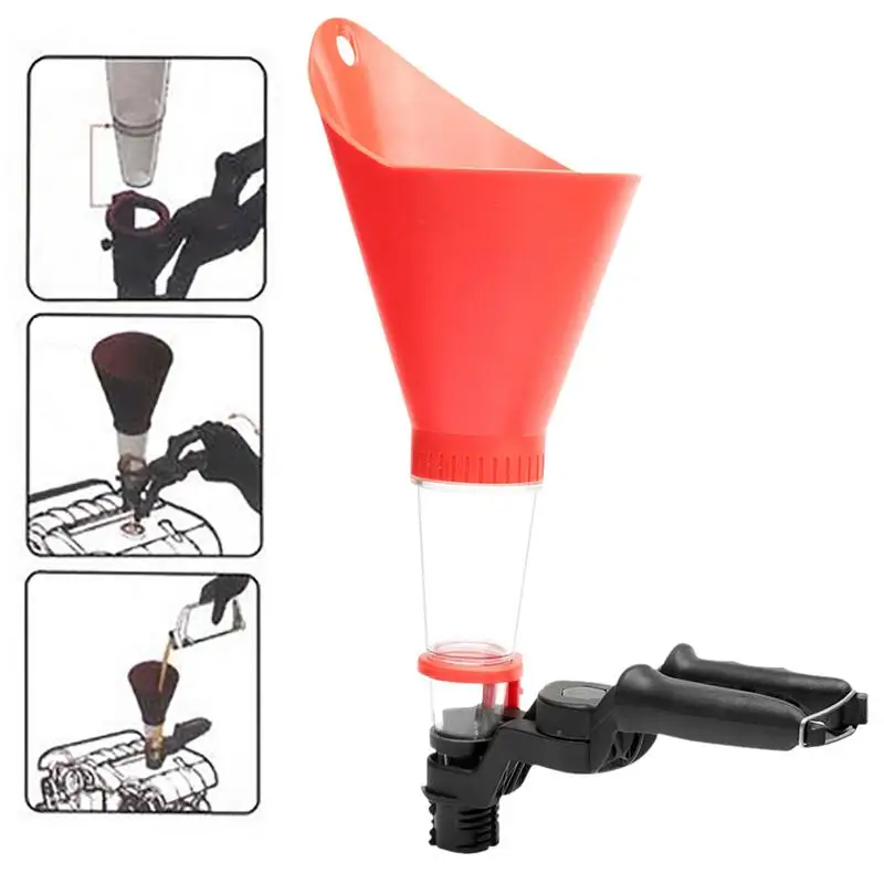 

Car Plastic Refueling Funnel Detachable Universal Engine Oil Funnel Tool Clamp Base Bracket for Adding Oil to Auto Vehicles