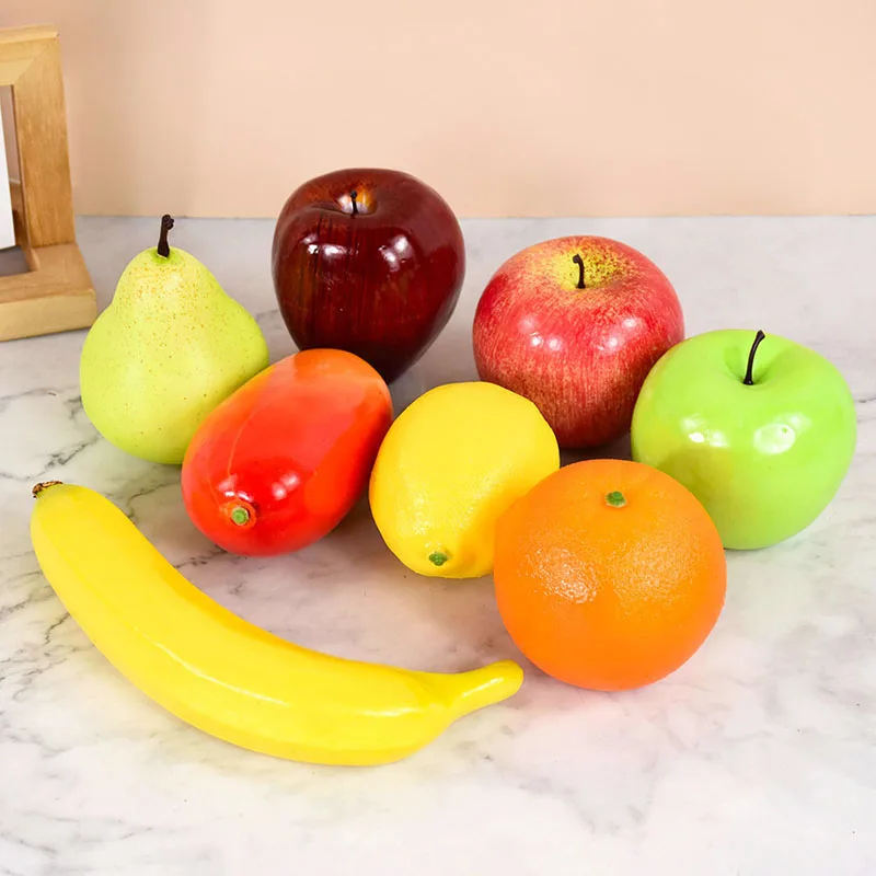 YJDOORPLAY Kunststoff Obst Set - 8 Stück Lebensechte Früchte Für Deko