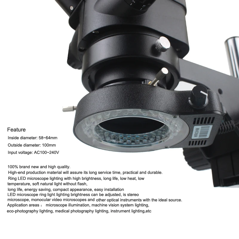 3.5X-90X Continuous Zoom Stereo Trinocular Microscope + 0.5X 2X Auxiliary Objective Lens 48mp 55mp 4K HDMI USB Microscope Camera 5