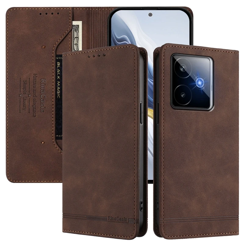 Leather Magnetic Wallet Flip Phone Case with Stand Feature