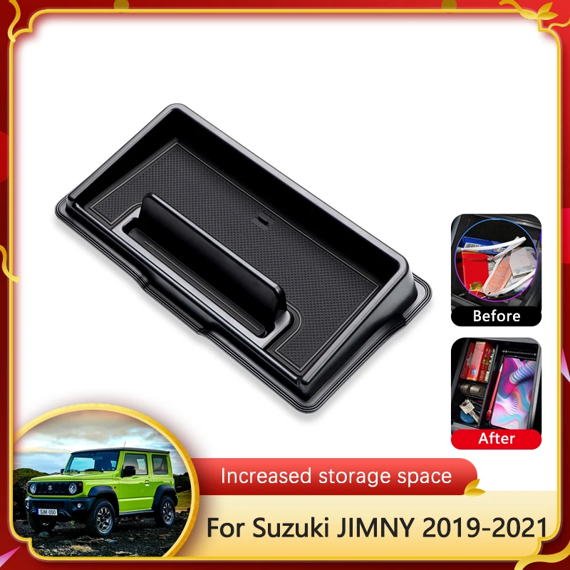 

Автомобильный контейнер для хранения для Suzuki аксессуары для JIMNY 2022 2021 2020 JB64 JB74, контейнер для хранения с центральным подлокотником, декоративные аксессуары